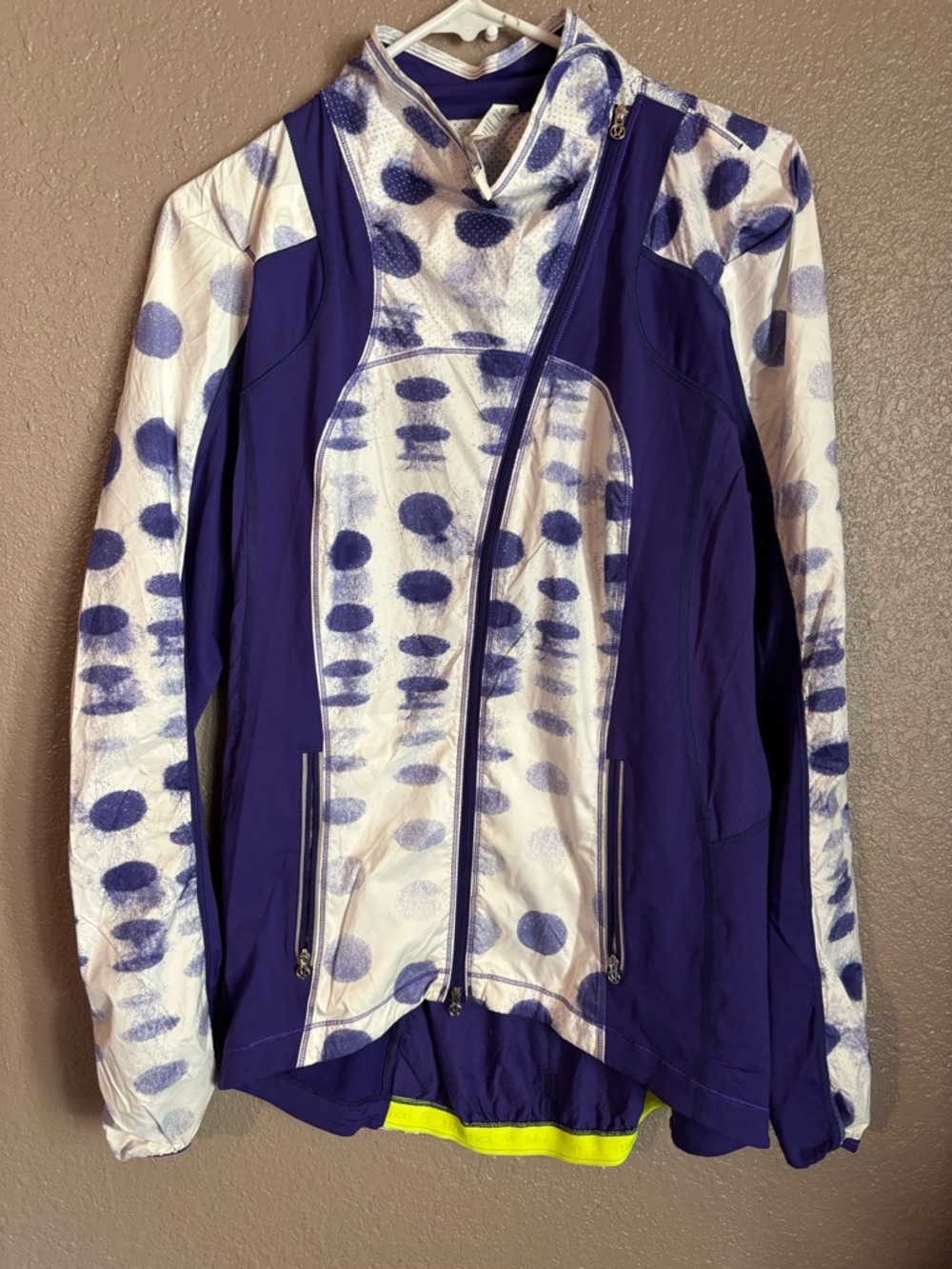 lululemon athletica Purple and White Ski Jacket with Dot Pattern